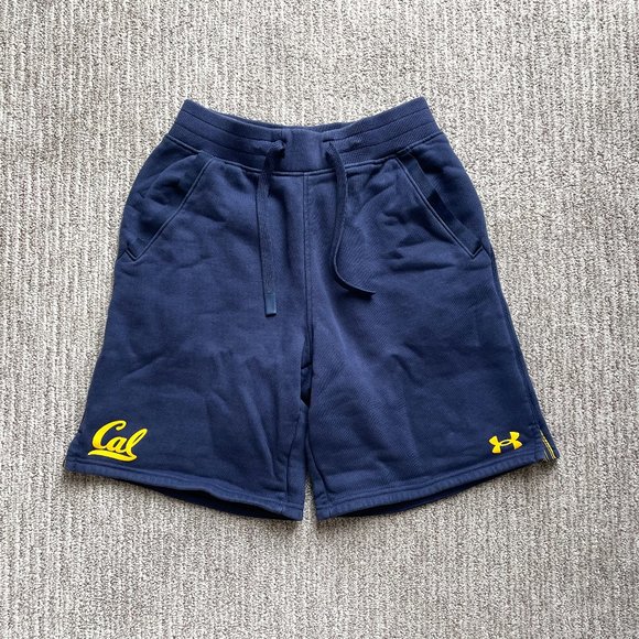 Men's Small Under Armour Cal Golden Bears Fleece Training Shorts Blue - Picture 1 of 4